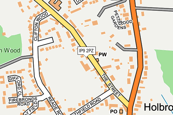 IP9 2PZ map - OS OpenMap – Local (Ordnance Survey)