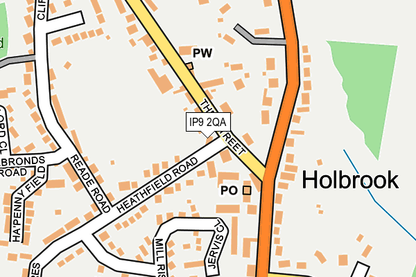 IP9 2QA map - OS OpenMap – Local (Ordnance Survey)