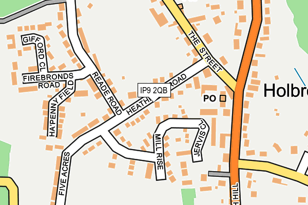 IP9 2QB map - OS OpenMap – Local (Ordnance Survey)
