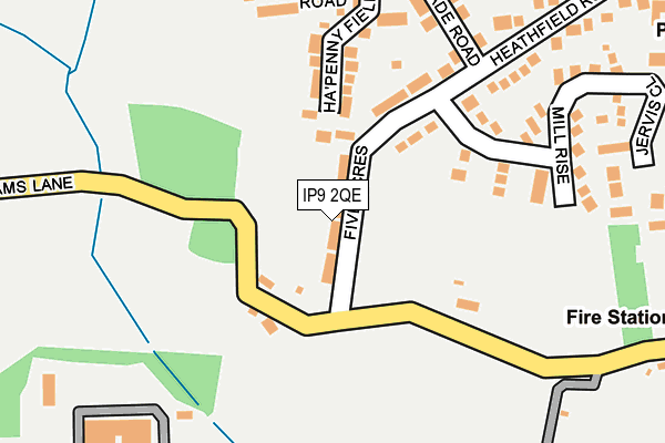 IP9 2QE map - OS OpenMap – Local (Ordnance Survey)