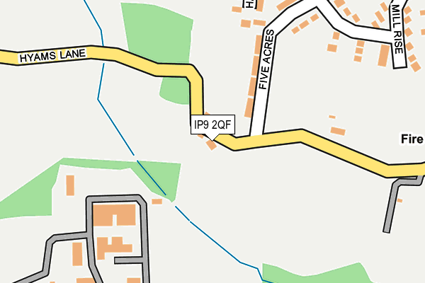 IP9 2QF map - OS OpenMap – Local (Ordnance Survey)