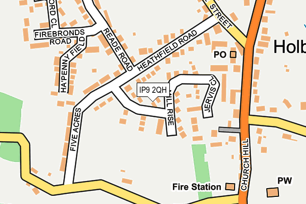 IP9 2QH map - OS OpenMap – Local (Ordnance Survey)