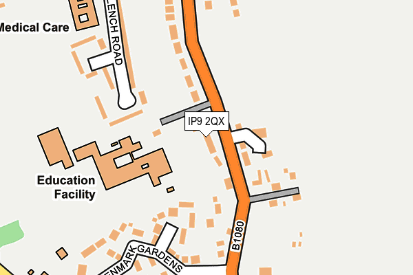 IP9 2QX map - OS OpenMap – Local (Ordnance Survey)