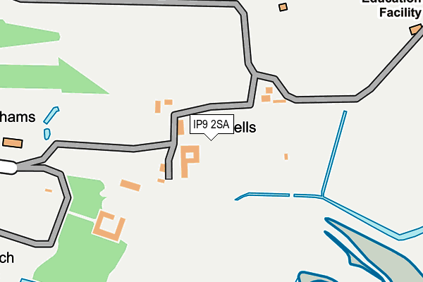 IP9 2SA map - OS OpenMap – Local (Ordnance Survey)