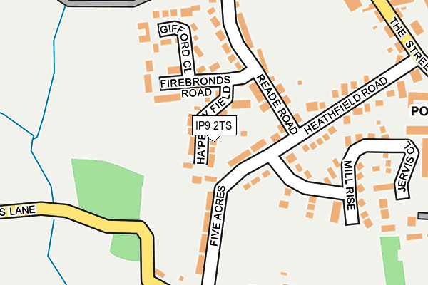 IP9 2TS map - OS OpenMap – Local (Ordnance Survey)