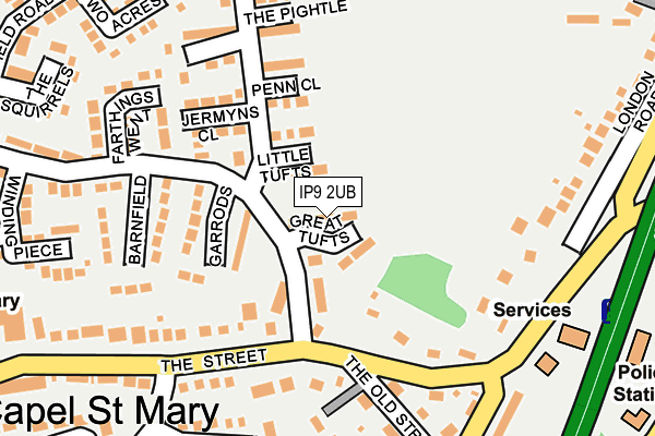 IP9 2UB map - OS OpenMap – Local (Ordnance Survey)