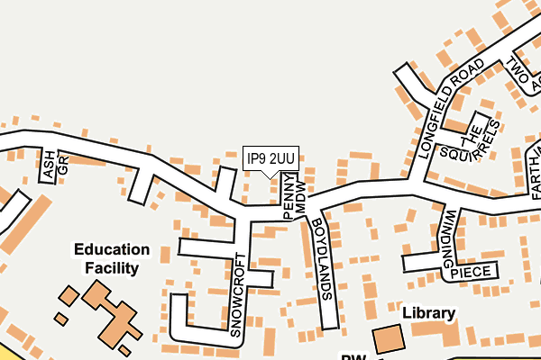 IP9 2UU map - OS OpenMap – Local (Ordnance Survey)