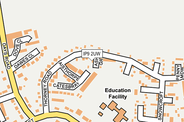 IP9 2UW map - OS OpenMap – Local (Ordnance Survey)