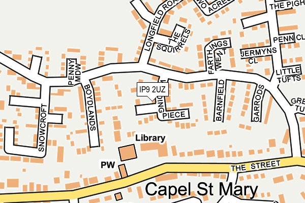 IP9 2UZ map - OS OpenMap – Local (Ordnance Survey)