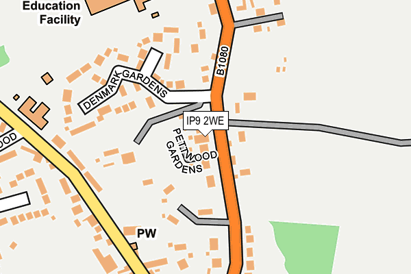 IP9 2WE map - OS OpenMap – Local (Ordnance Survey)