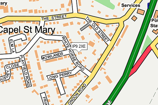 IP9 2XE map - OS OpenMap – Local (Ordnance Survey)