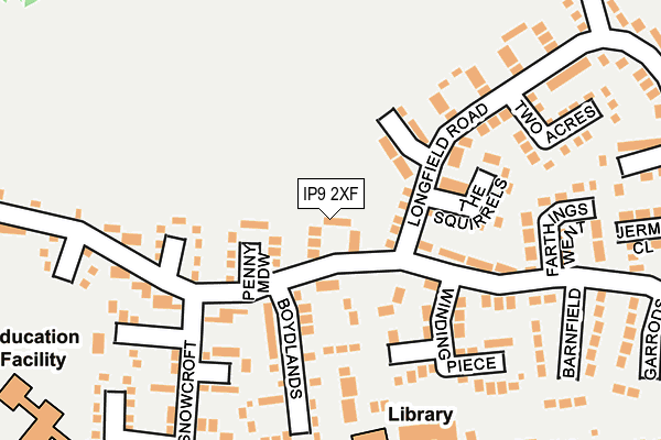 IP9 2XF map - OS OpenMap – Local (Ordnance Survey)