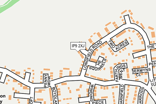 IP9 2XJ map - OS OpenMap – Local (Ordnance Survey)