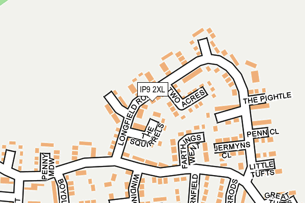 IP9 2XL map - OS OpenMap – Local (Ordnance Survey)