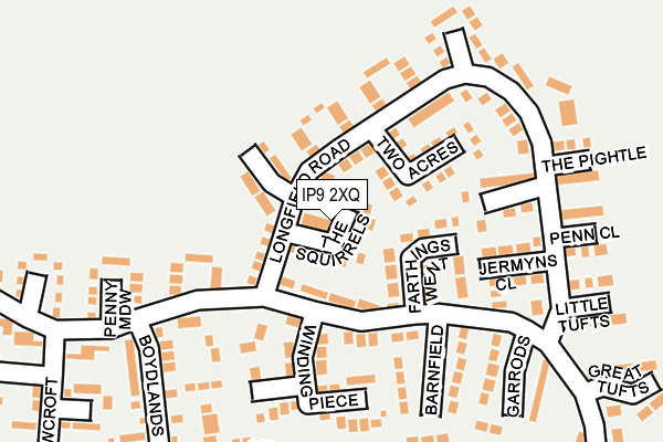 IP9 2XQ map - OS OpenMap – Local (Ordnance Survey)