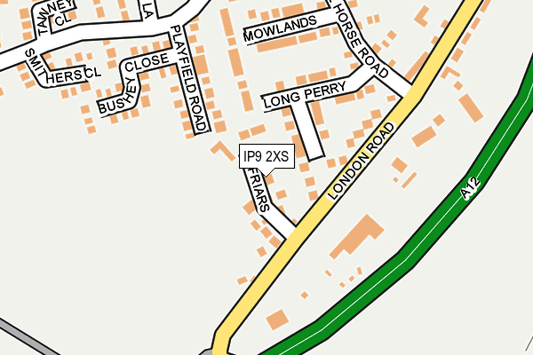 IP9 2XS map - OS OpenMap – Local (Ordnance Survey)