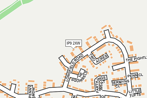 IP9 2XW map - OS OpenMap – Local (Ordnance Survey)