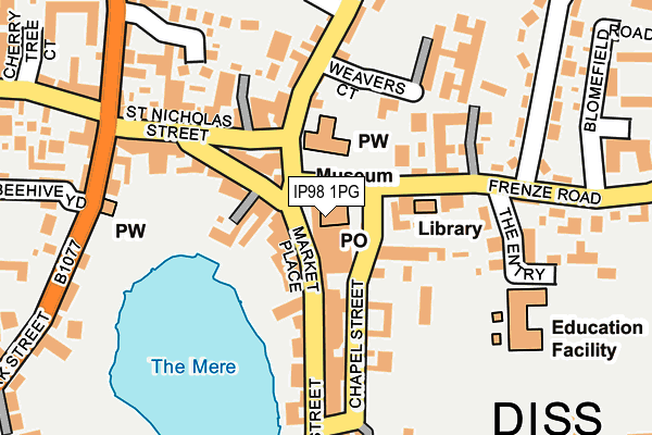 IP98 1PG map - OS OpenMap – Local (Ordnance Survey)