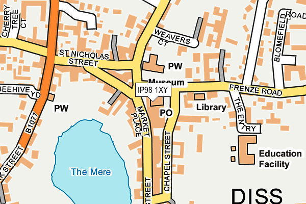 IP98 1XY map - OS OpenMap – Local (Ordnance Survey)