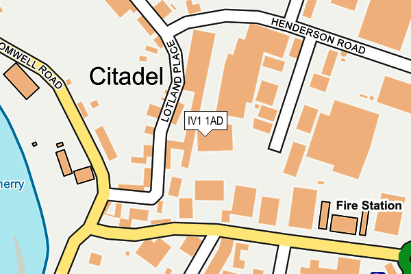 IV1 1AD map - OS OpenMap – Local (Ordnance Survey)