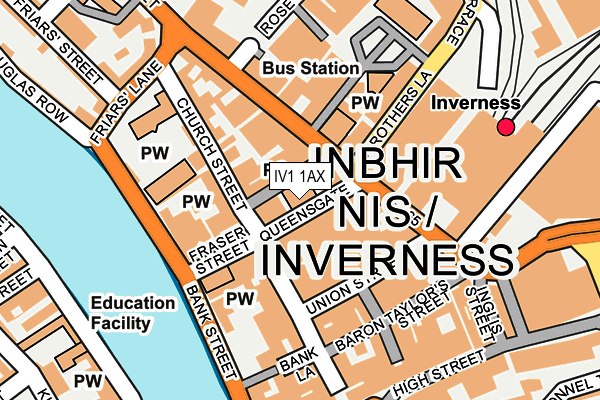 IV1 1AX map - OS OpenMap – Local (Ordnance Survey)