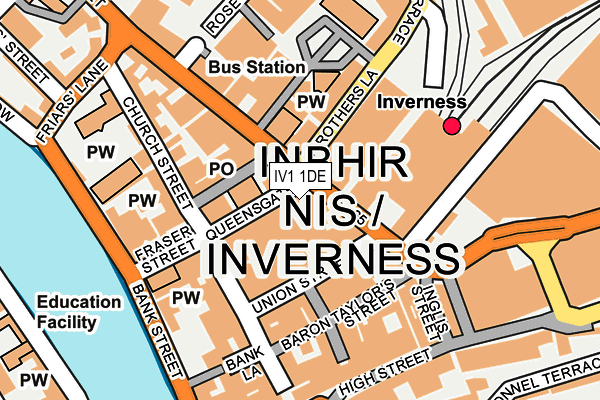 IV1 1DE map - OS OpenMap – Local (Ordnance Survey)