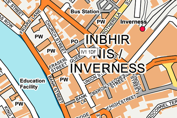 IV1 1DF map - OS OpenMap – Local (Ordnance Survey)