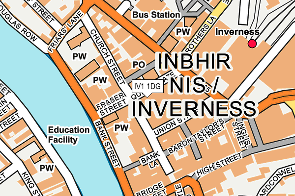 IV1 1DG map - OS OpenMap – Local (Ordnance Survey)