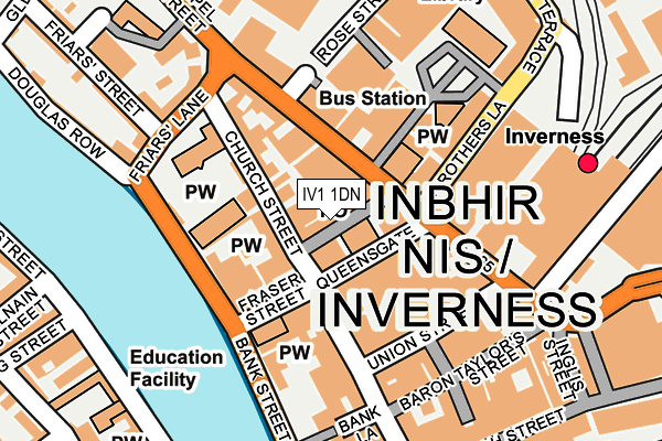 IV1 1DN map - OS OpenMap – Local (Ordnance Survey)