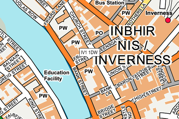 IV1 1DW map - OS OpenMap – Local (Ordnance Survey)