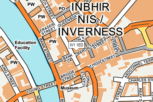 IV1 1ED map - OS OpenMap – Local (Ordnance Survey)