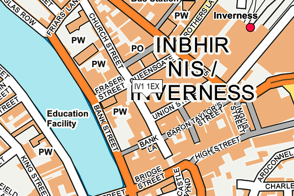 IV1 1EX map - OS OpenMap – Local (Ordnance Survey)