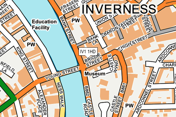 IV1 1HD map - OS OpenMap – Local (Ordnance Survey)