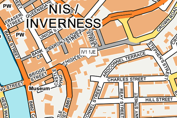 IV1 1JE map - OS OpenMap – Local (Ordnance Survey)