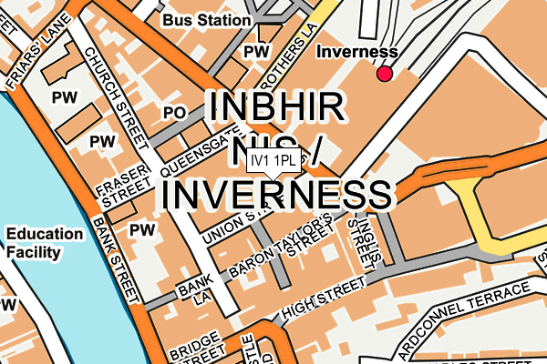 IV1 1PL map - OS OpenMap – Local (Ordnance Survey)