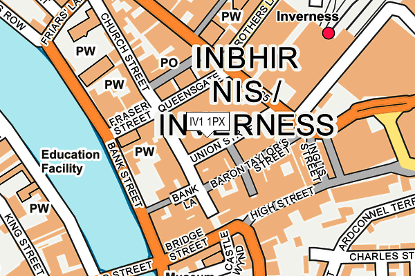 IV1 1PX map - OS OpenMap – Local (Ordnance Survey)