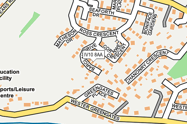 IV10 8AA map - OS OpenMap – Local (Ordnance Survey)