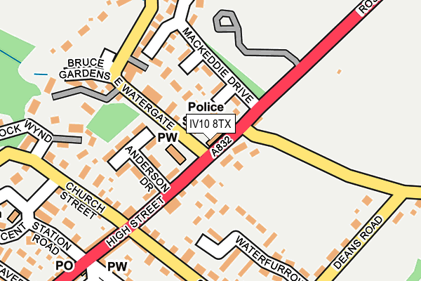 IV10 8TX map - OS OpenMap – Local (Ordnance Survey)