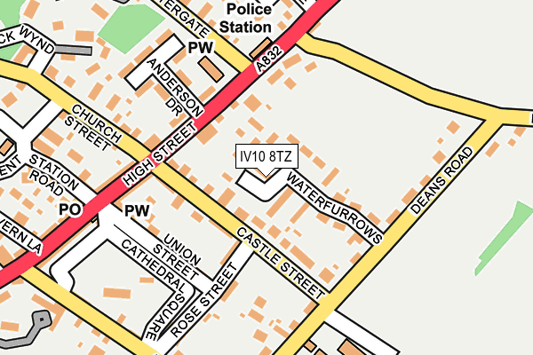 IV10 8TZ map - OS OpenMap – Local (Ordnance Survey)