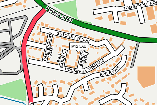 IV12 5AU map - OS OpenMap – Local (Ordnance Survey)