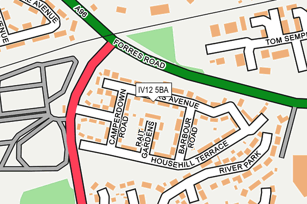 IV12 5BA map - OS OpenMap – Local (Ordnance Survey)