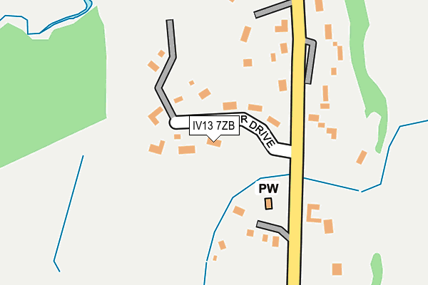 IV13 7ZB map - OS OpenMap – Local (Ordnance Survey)