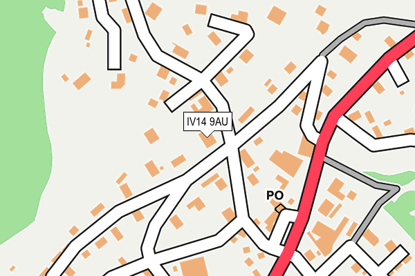 IV14 9AU map - OS OpenMap – Local (Ordnance Survey)