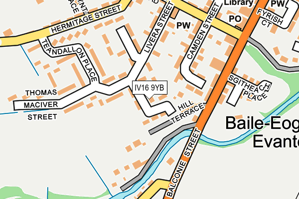 IV16 9YB map - OS OpenMap – Local (Ordnance Survey)