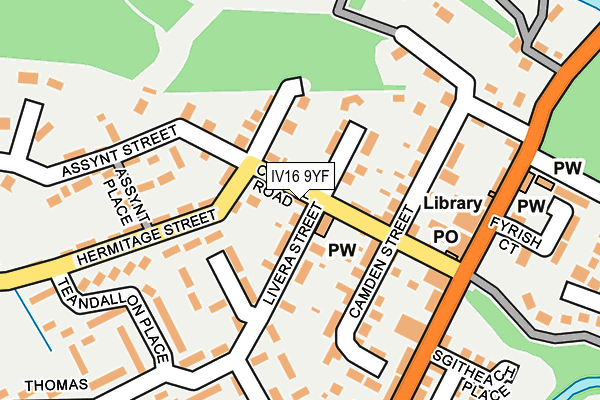 IV16 9YF map - OS OpenMap – Local (Ordnance Survey)