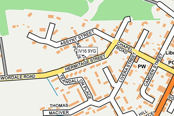 IV16 9YG map - OS OpenMap – Local (Ordnance Survey)