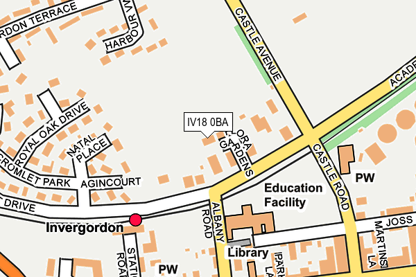 IV18 0BA map - OS OpenMap – Local (Ordnance Survey)