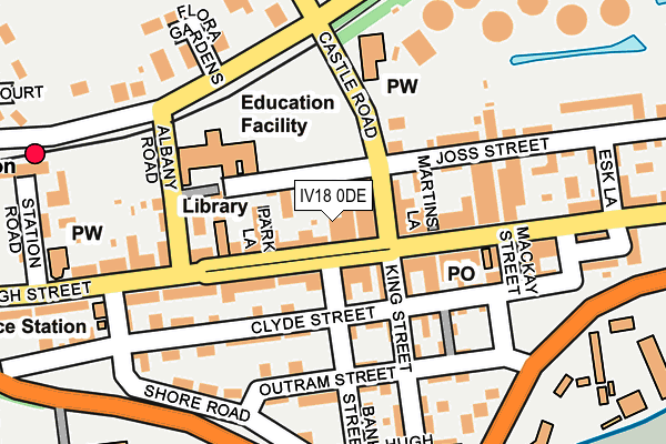 IV18 0DE map - OS OpenMap – Local (Ordnance Survey)