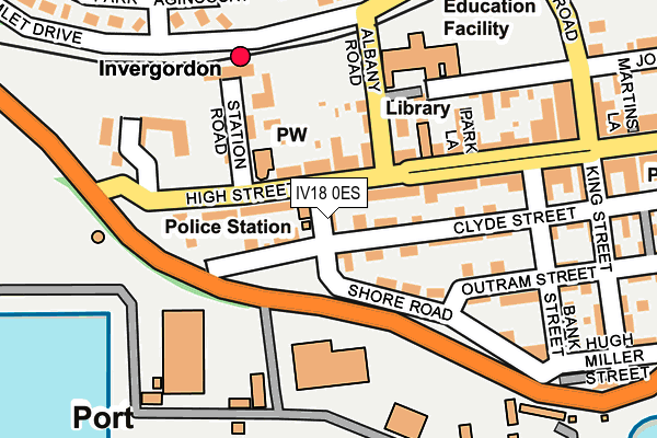 IV18 0ES map - OS OpenMap – Local (Ordnance Survey)