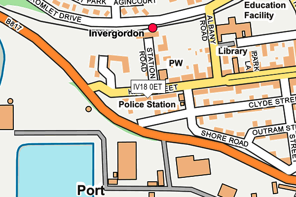 IV18 0ET map - OS OpenMap – Local (Ordnance Survey)